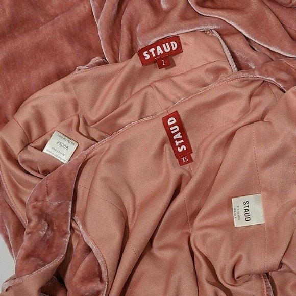 STAUD Instagram pink velvet set - XS - Picture 4 of 4